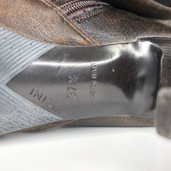 Giuseppe Zanotti Biork 90 Fur Lined Knee High Pointed Toe Leather Boots 37.5 - Picture 8 of 10